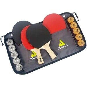 JOOLA Family Table Tennis Bundle Set 4 Regulation Ping Pong Paddles Ball Net Kit